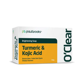 O'Clear Brightening Soap packaging with Turmeric & Kojic Acid on a white background